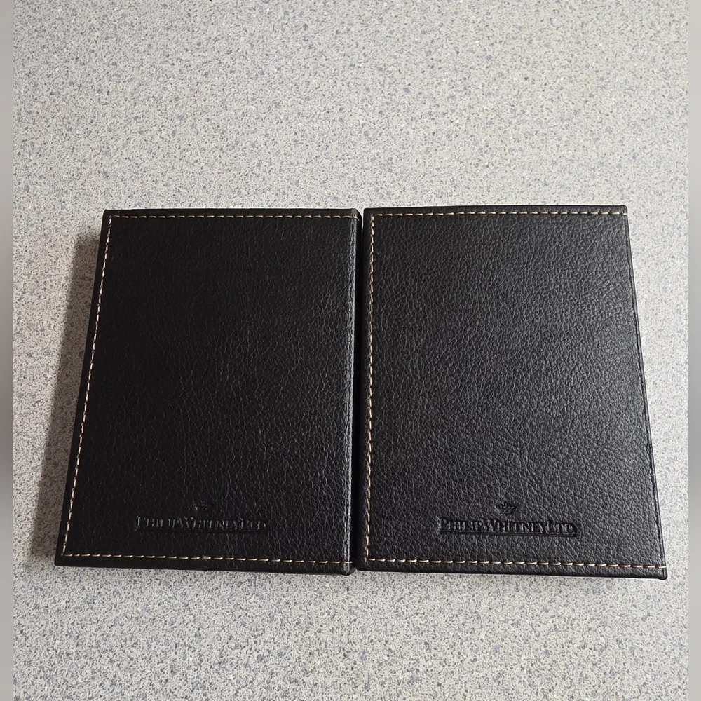 Philip Whitney Ltd Black Man-Made Leather Bifold Frames